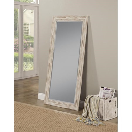 White Wash Leaner Mirror